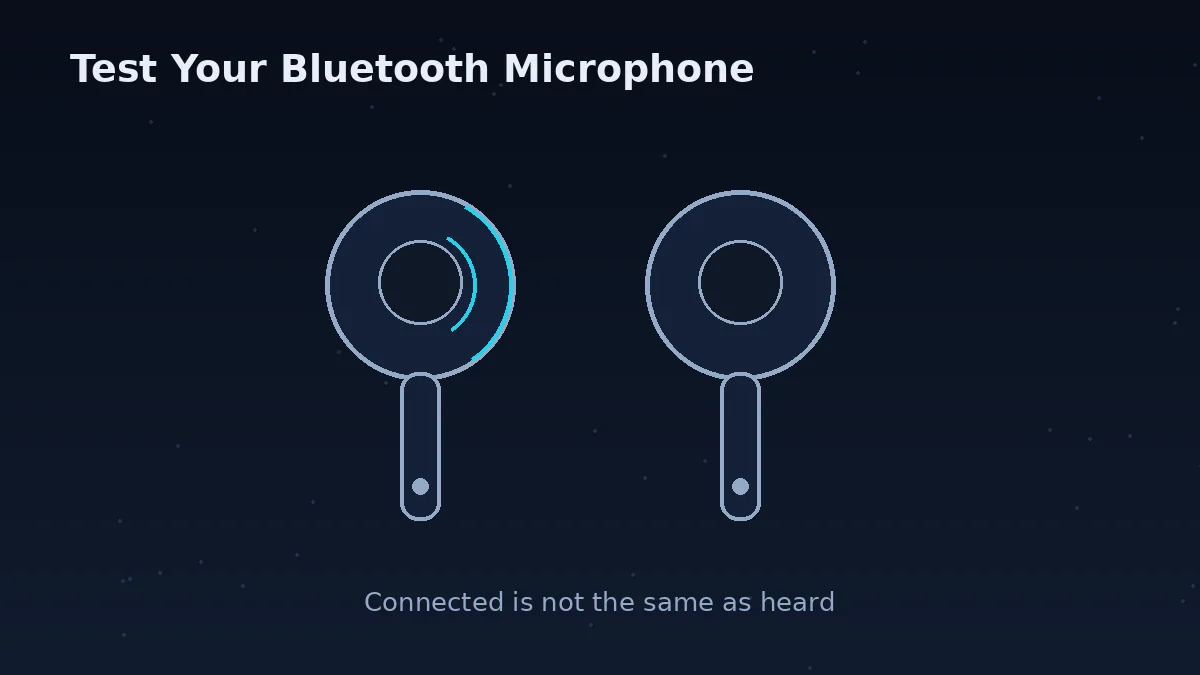 Wireless earbuds — test the Bluetooth microphone in your browser