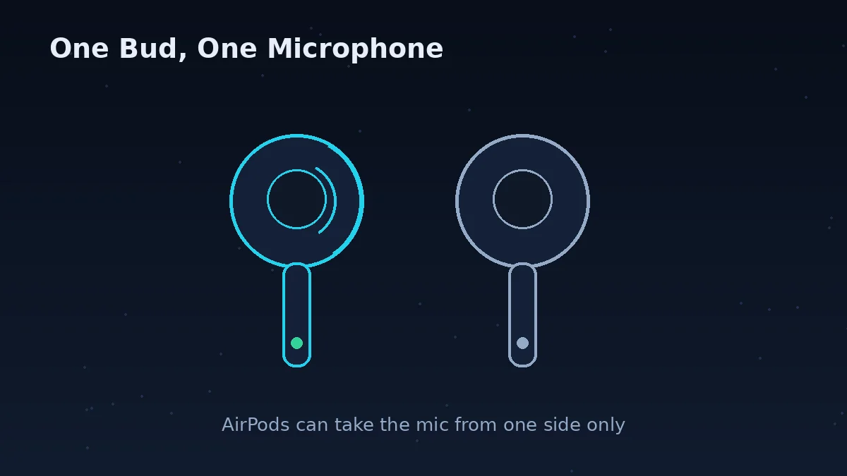 AirPods can take microphone input from one side only — test each bud