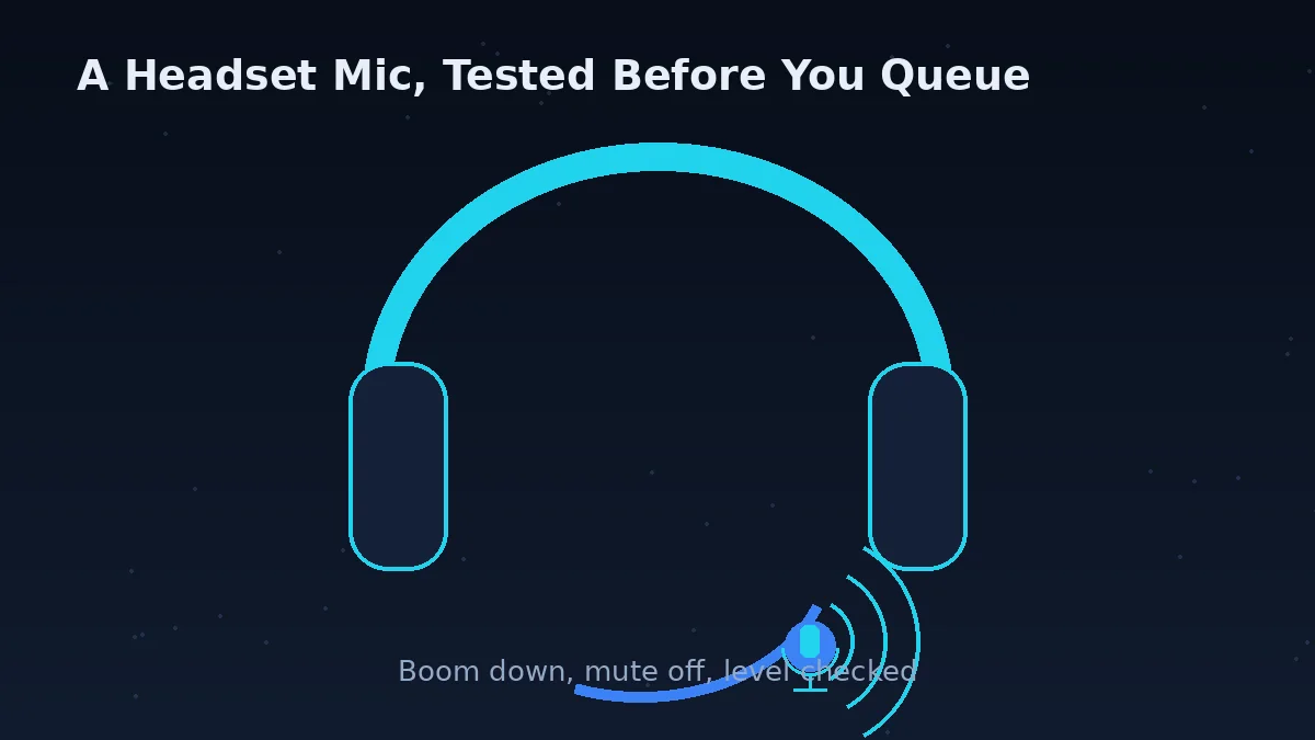A gaming headset with boom microphone ready for a Discord mic test
