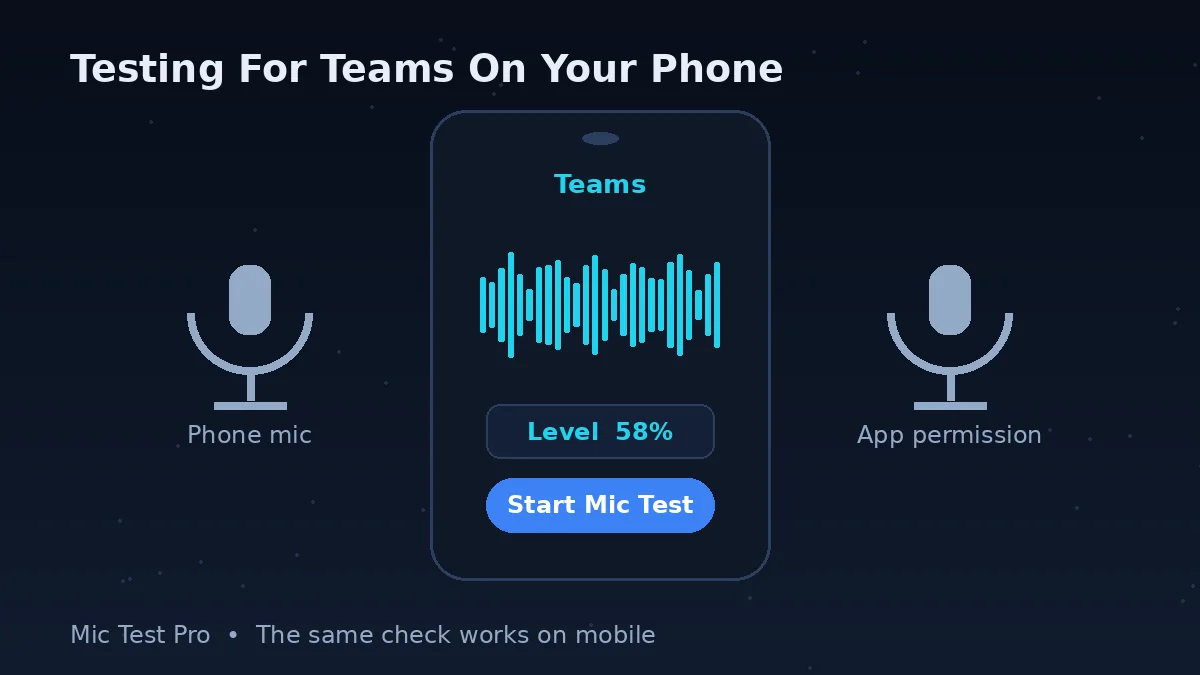 Testing your microphone for Microsoft Teams on a phone